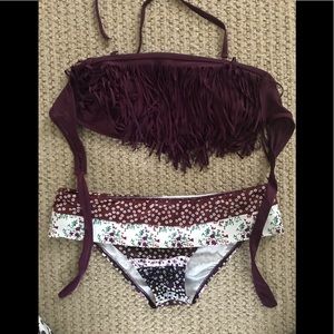 Purple Fringe swim suit